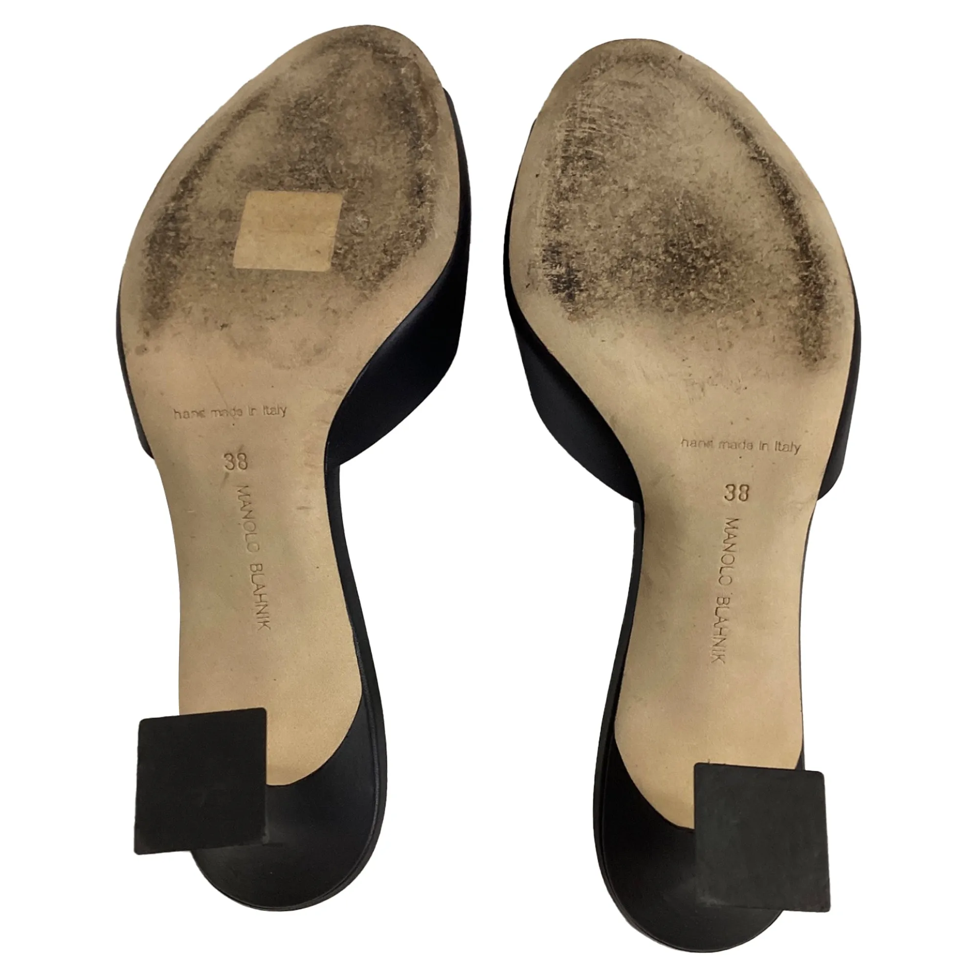 Manolo Blahnik Jadarona Mule Sandals in Black Leather