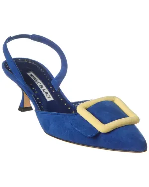 Manolo Blahnik Mayslibi 50 Suede Mule