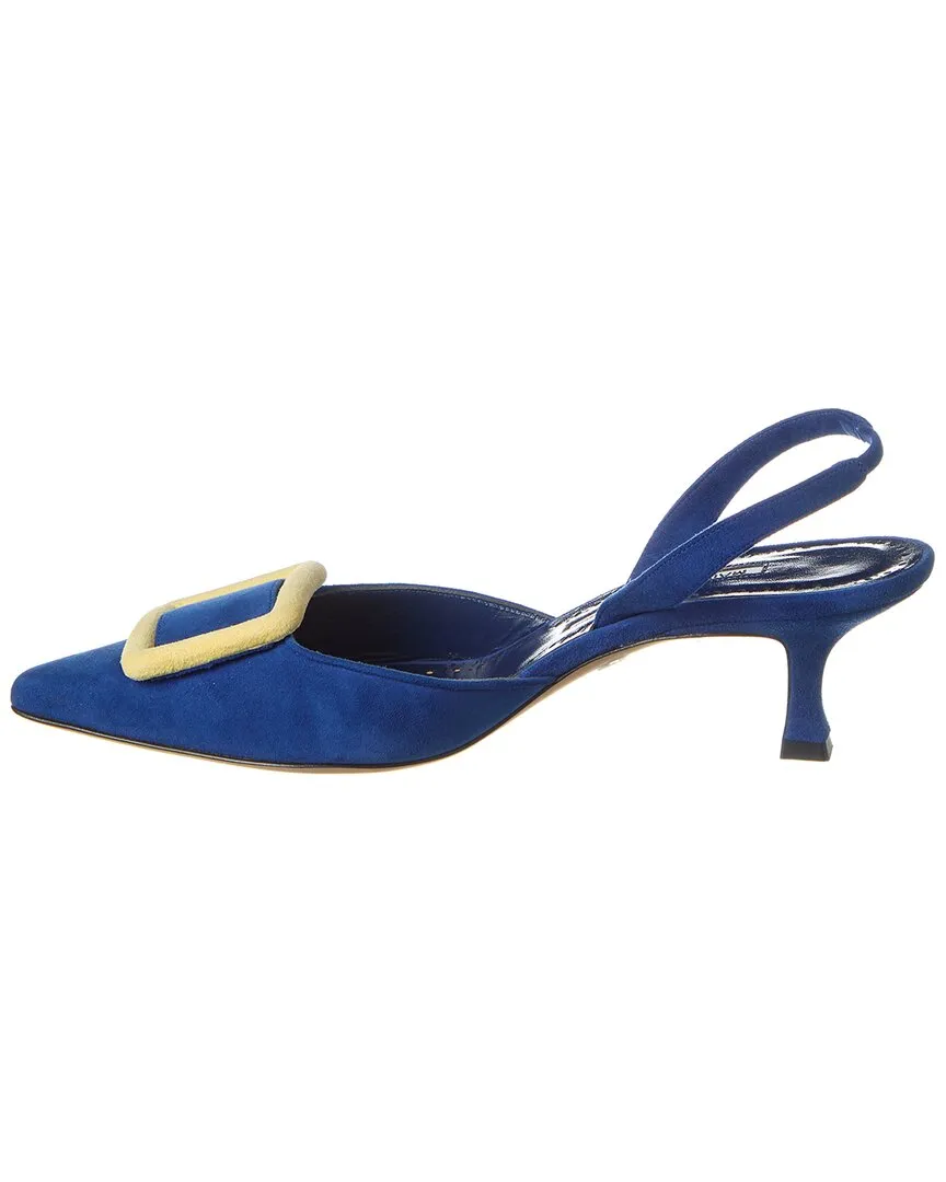 Manolo Blahnik Mayslibi 50 Suede Mule