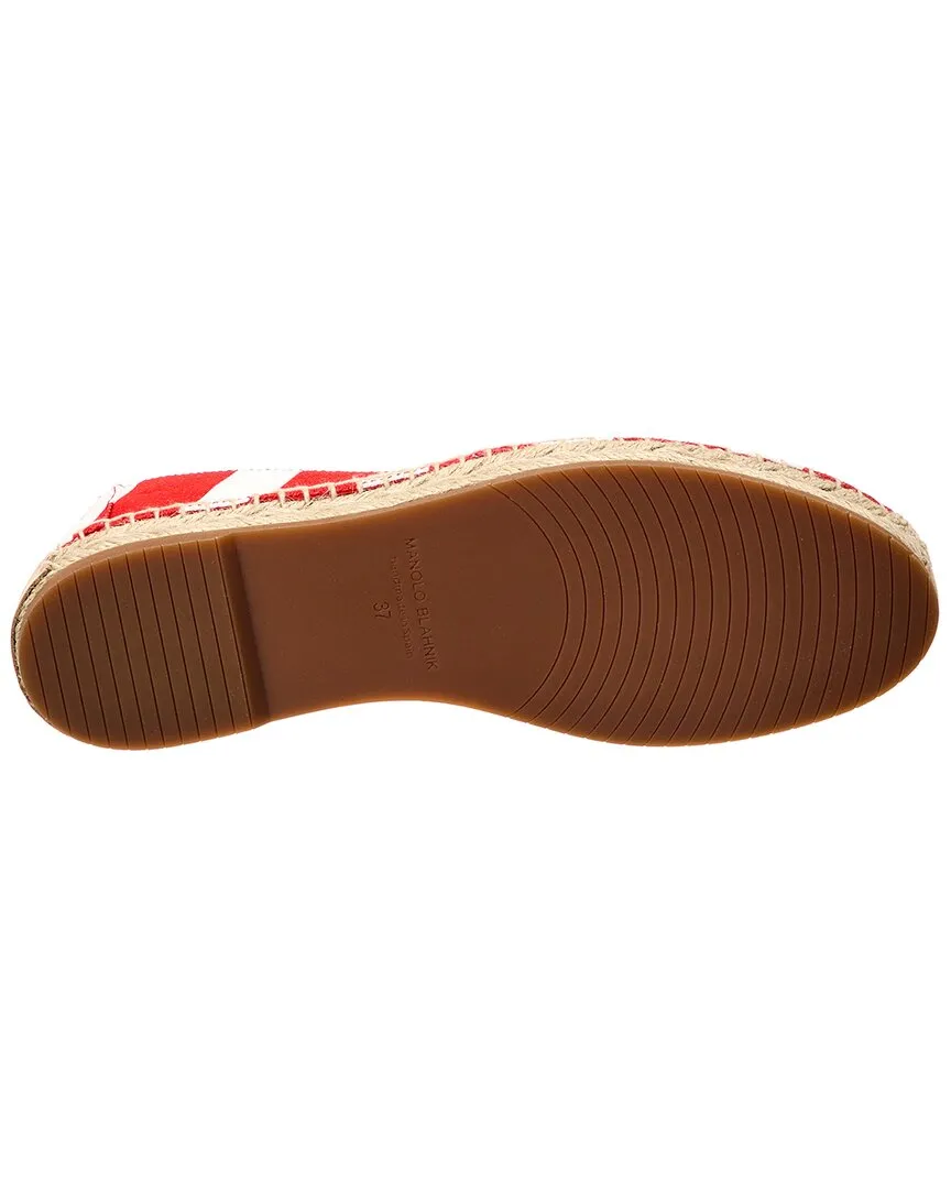Manolo Blahnik Sombrille Canvas Espadrille
