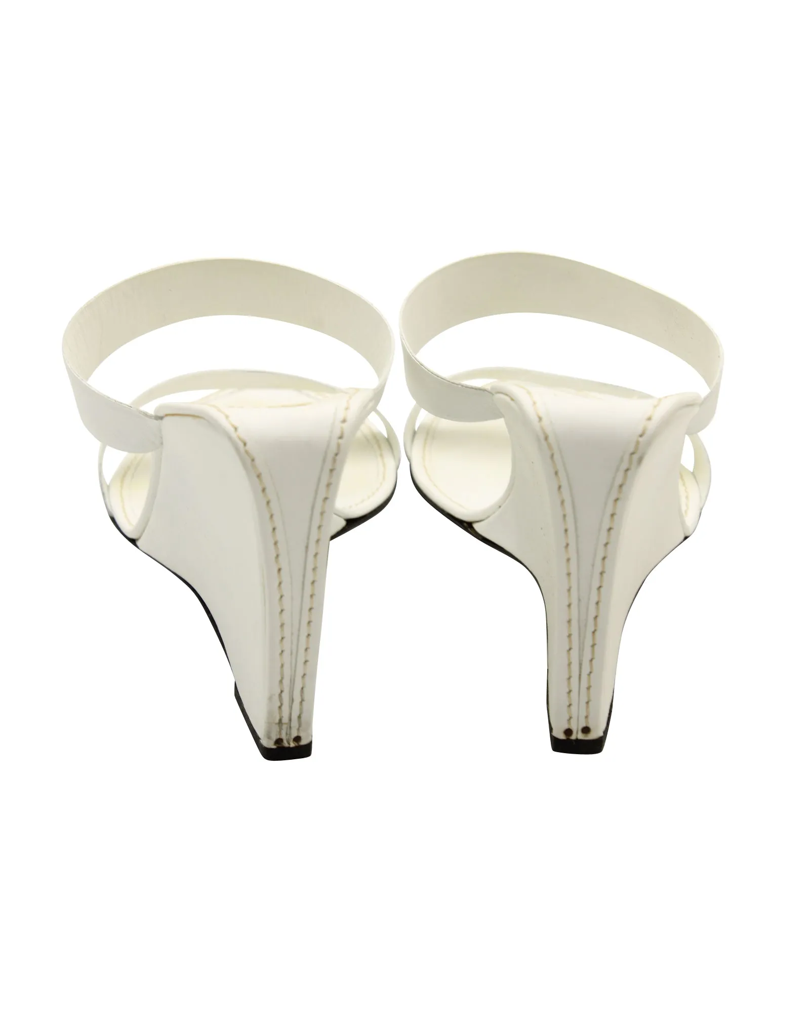 Michael Kors Slip-On Wedge Mules in White Leather