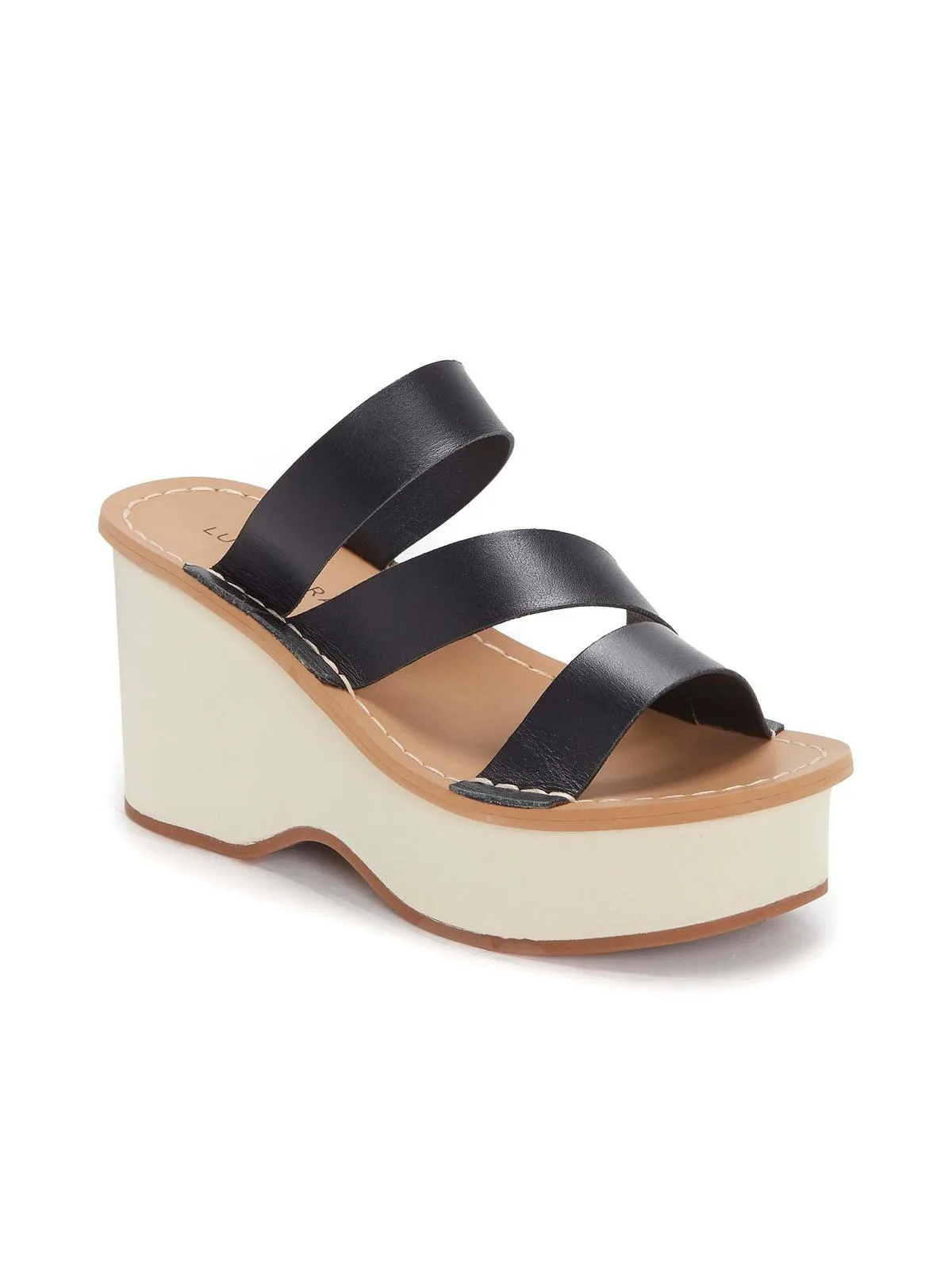 Mimya Womens Leather Open Toe Wedge Sandals