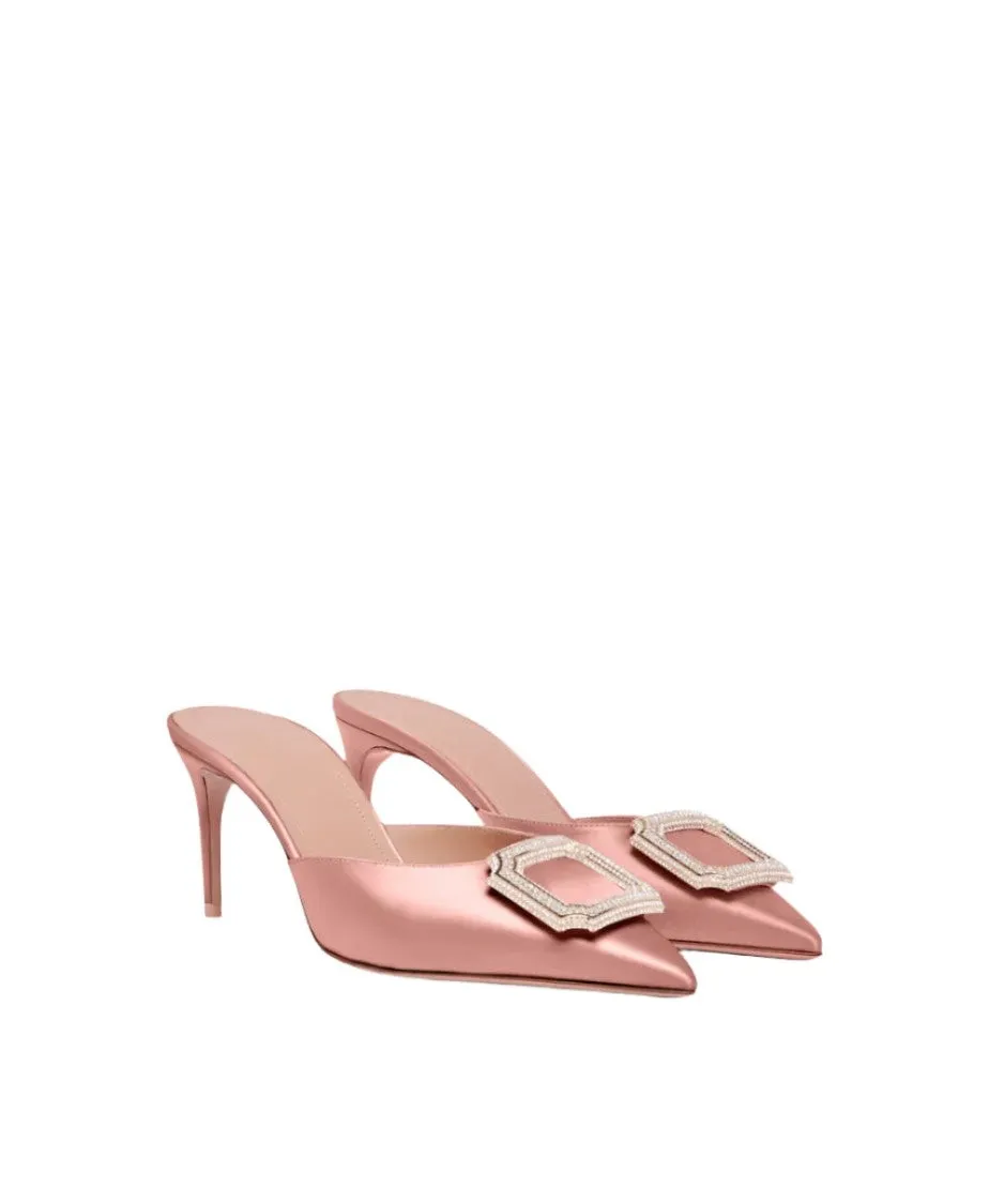 Mona 70 Satin Blush Mules