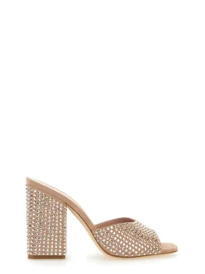 Mule Holly Anja Suede And Crystal Block Heel Mules