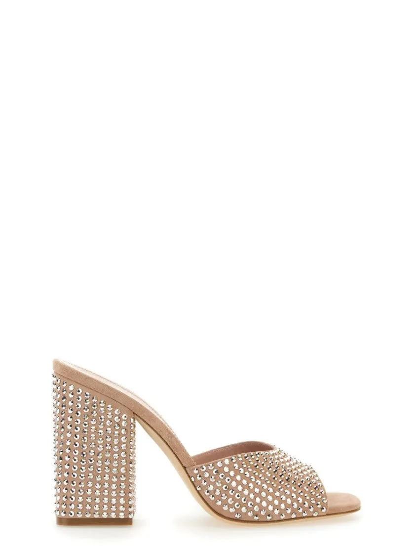 Mule Holly Anja Suede And Crystal Block Heel Mules