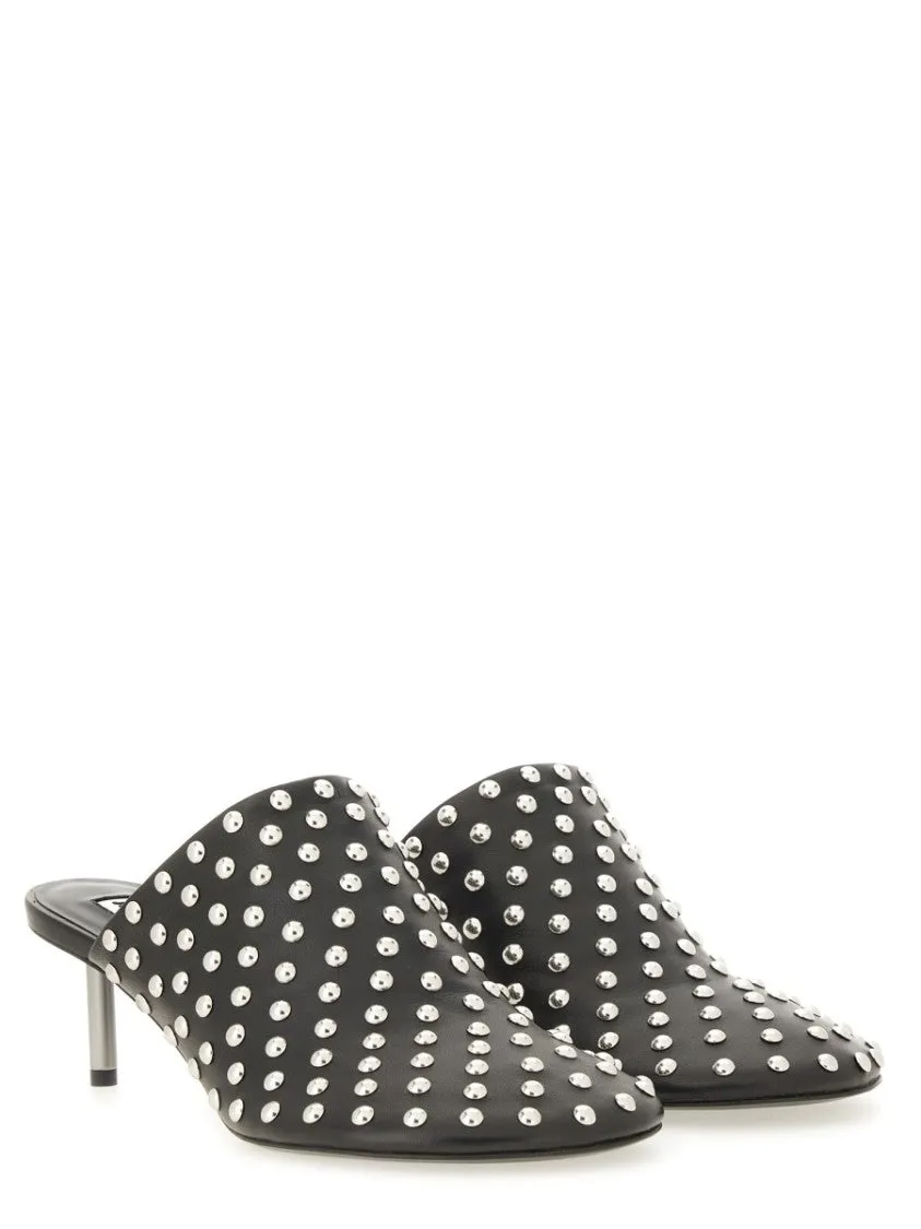 Nappa Leather Mules With Metallic Studs