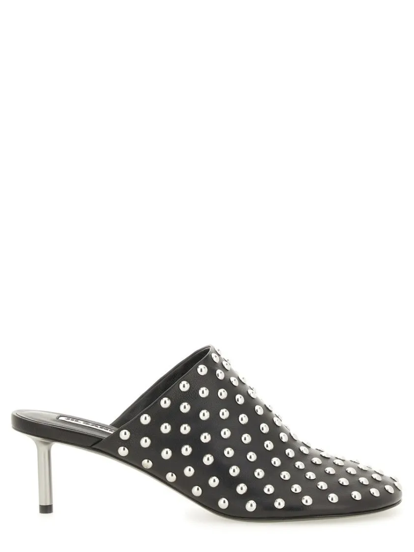 Nappa Leather Mules With Metallic Studs