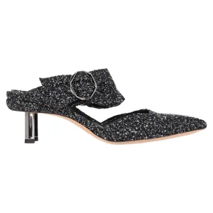 Nicholas Kirkwood Boucl Mules in Black Tweed