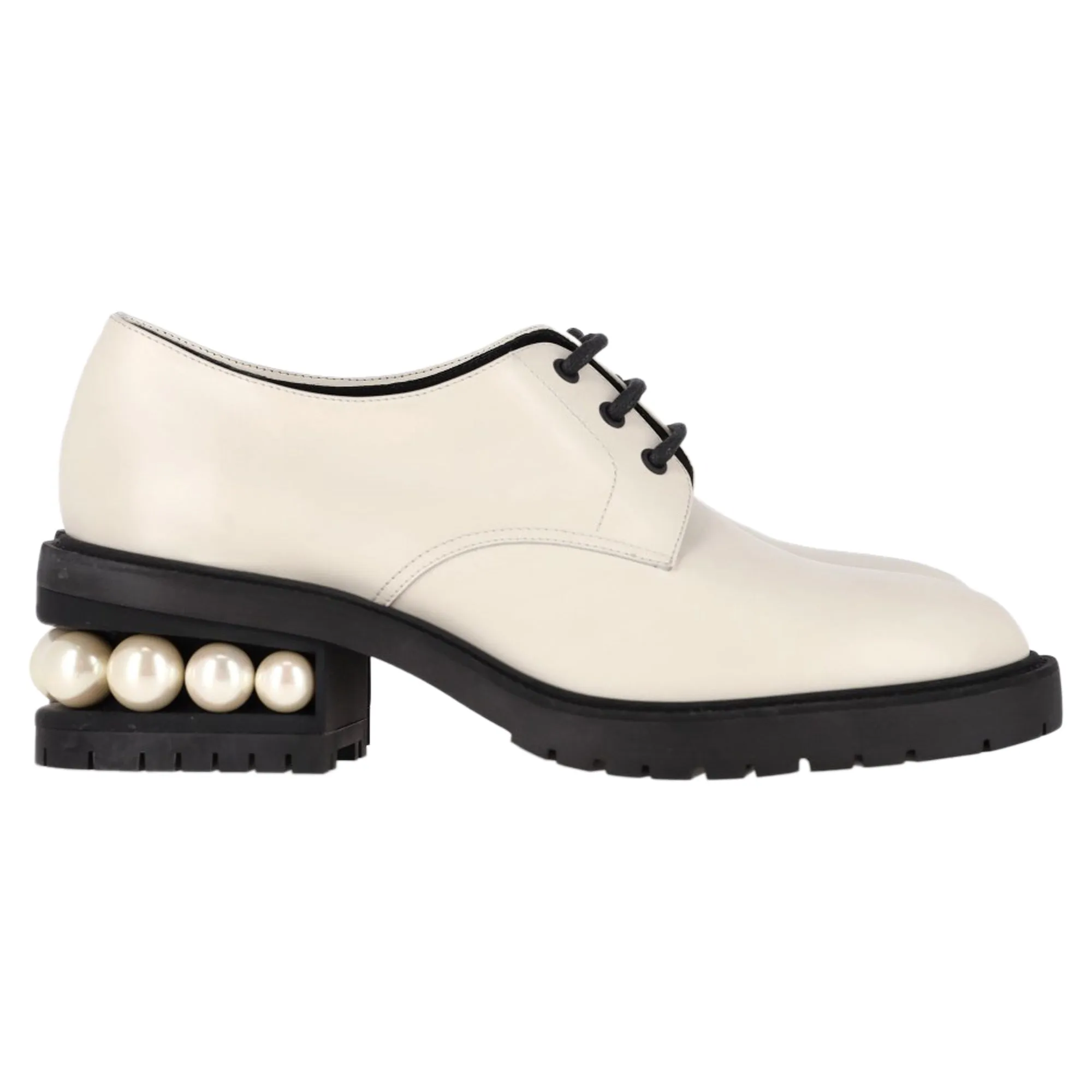 Nicholas Kirkwood Casati Derbys in White Leather