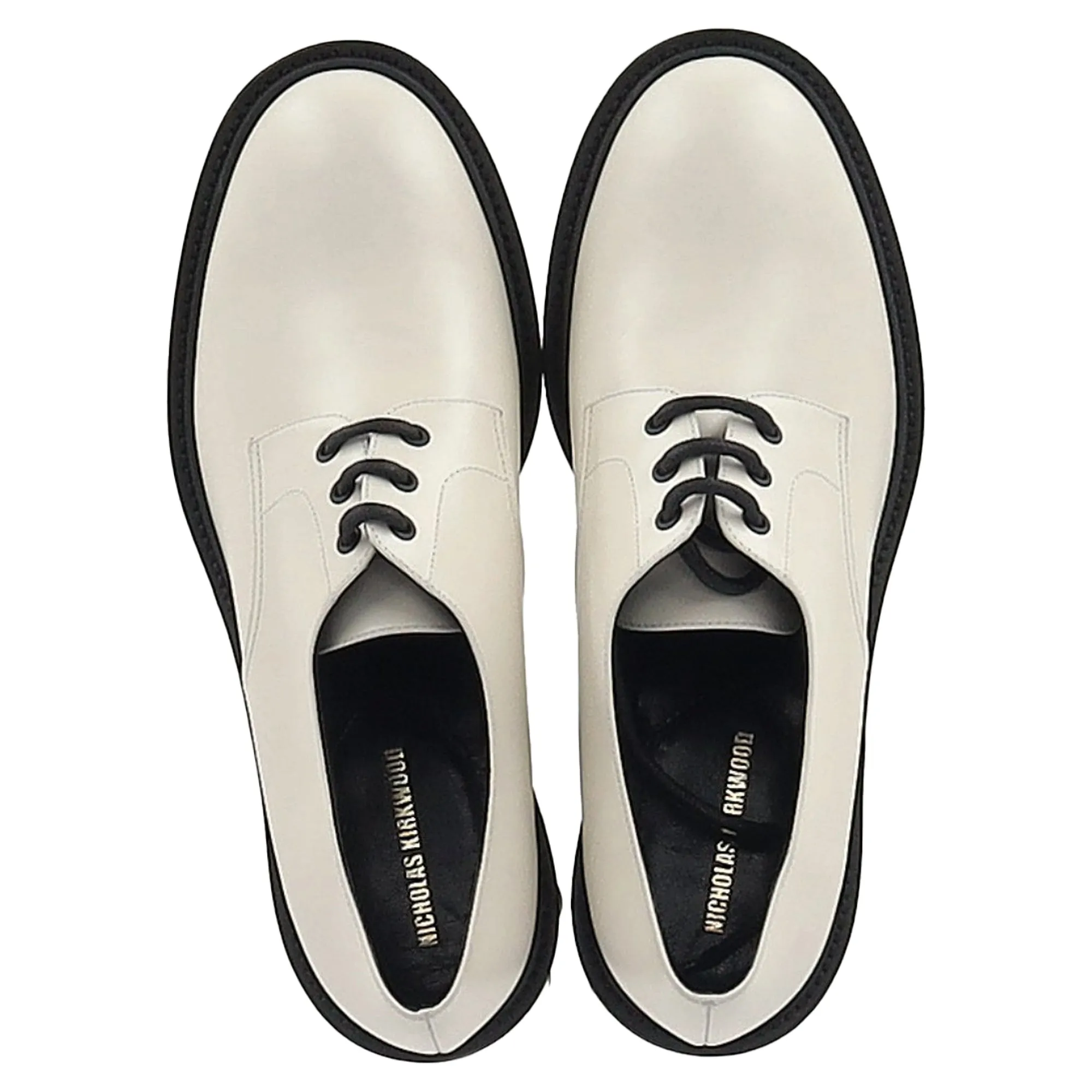Nicholas Kirkwood Casati Derbys in White Leather