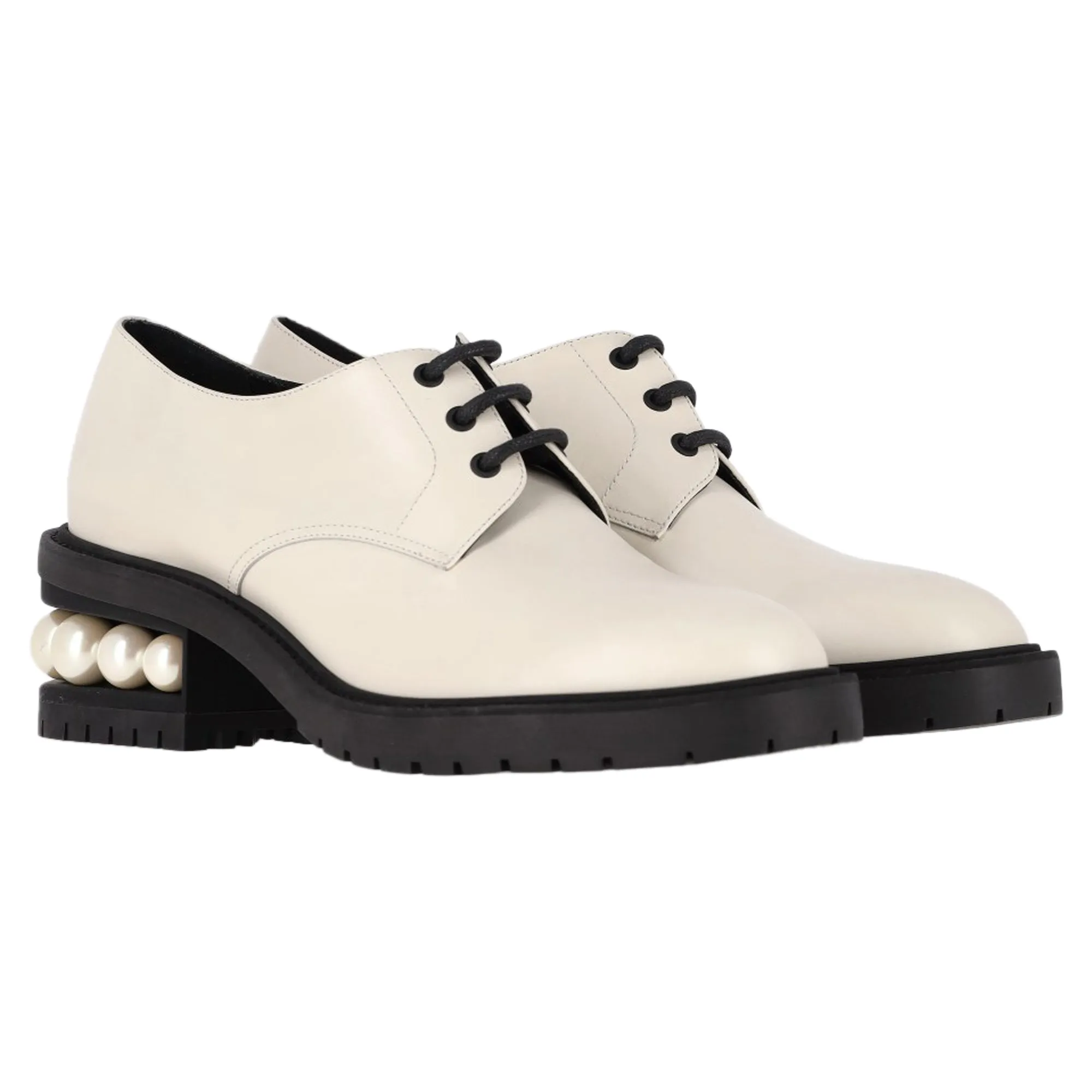 Nicholas Kirkwood Casati Derbys in White Leather