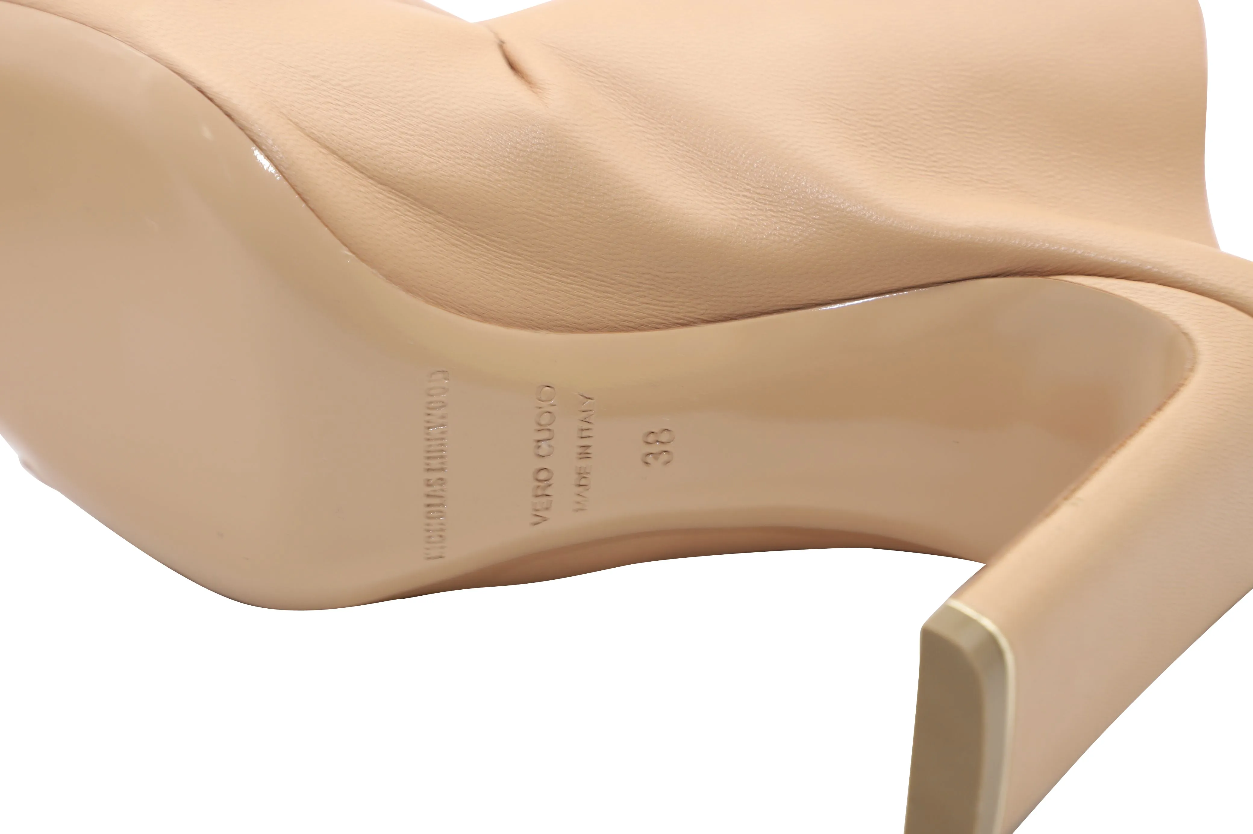Nicholas Kirkwood D'Arcy Mules in Nude Nappa Leather