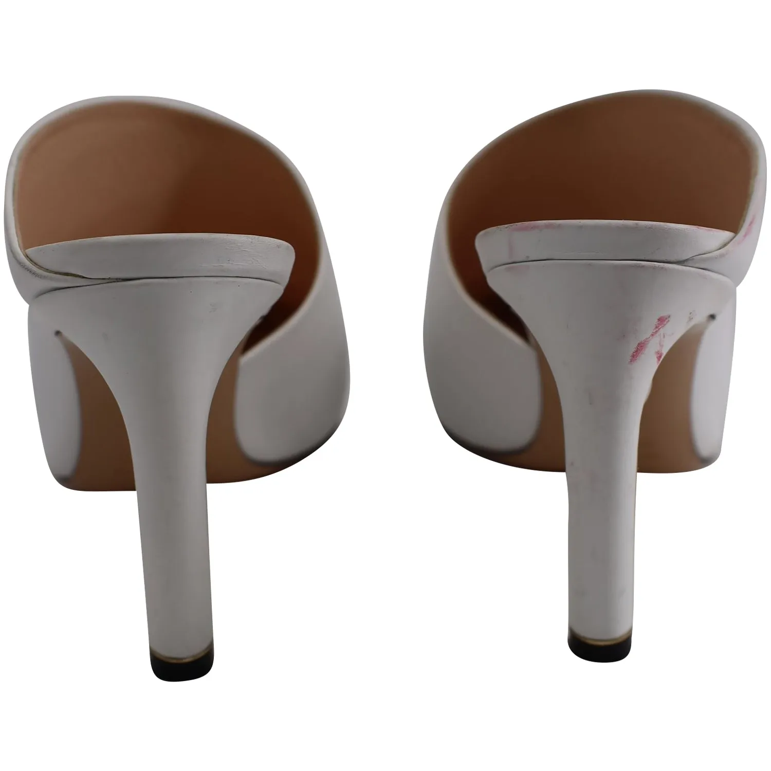 Nicholas Kirkwood Heeled Mules with Pearl in White Leather