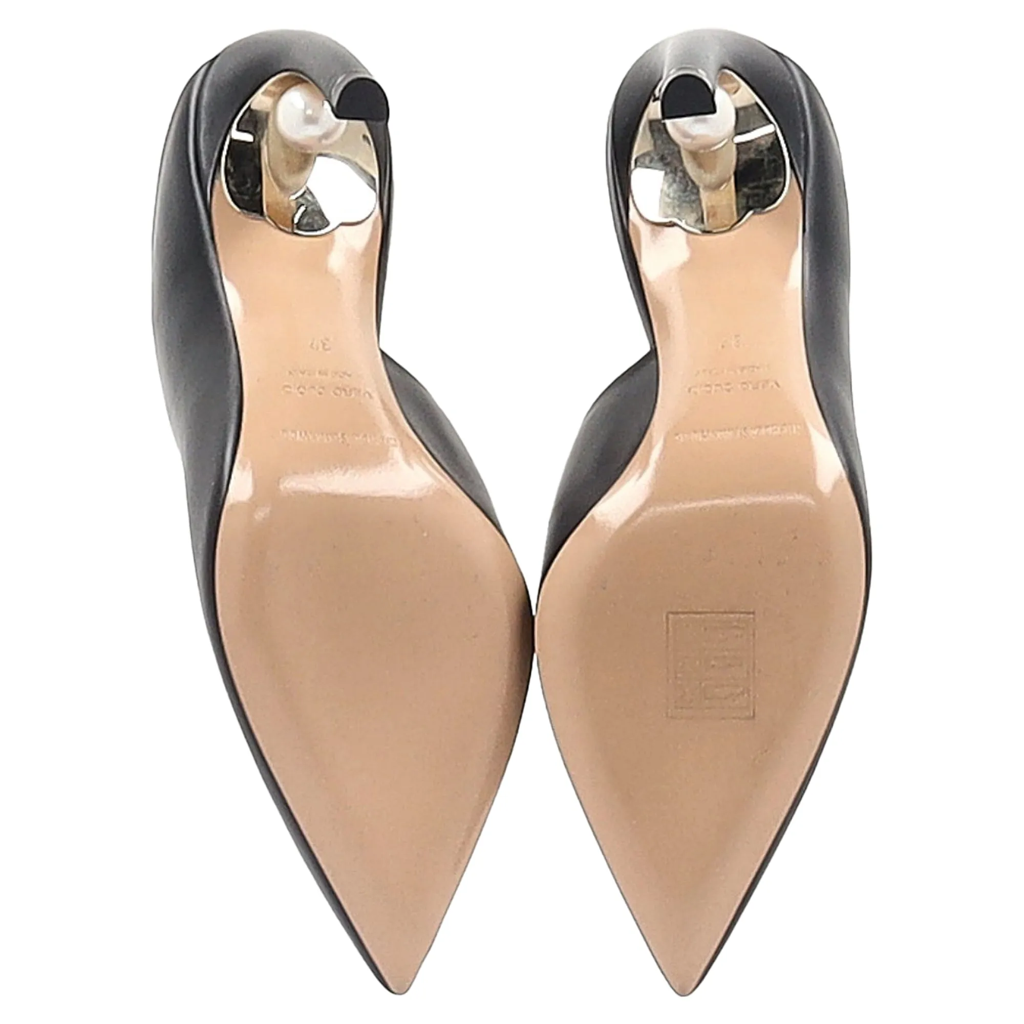 Nicholas Kirkwood Mira Pointed Toe Mules in Black Leather