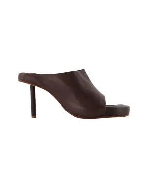 Nuvola Mules in Brown Leather