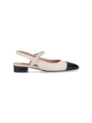 Oceano" Slingback Mules  Beige