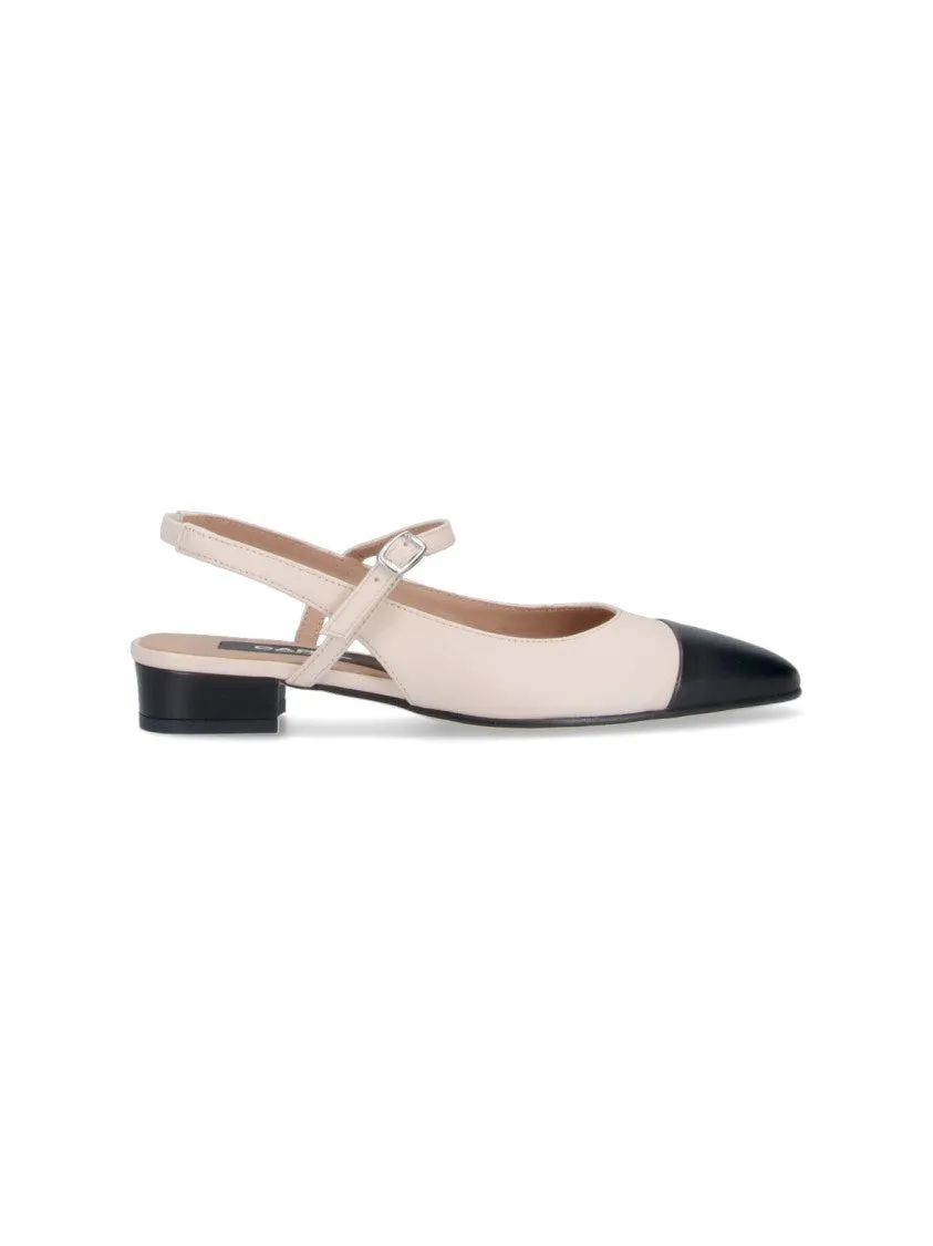 Oceano" Slingback Mules  Beige