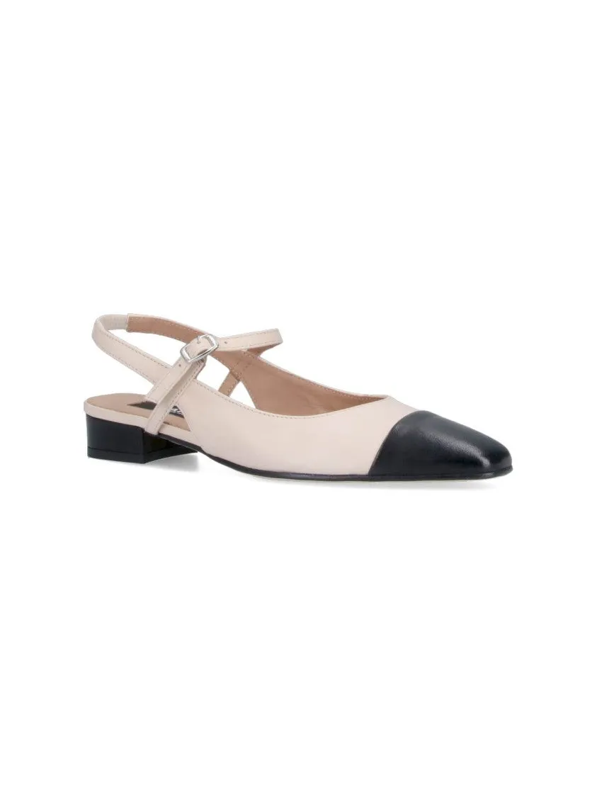 Oceano" Slingback Mules  Beige