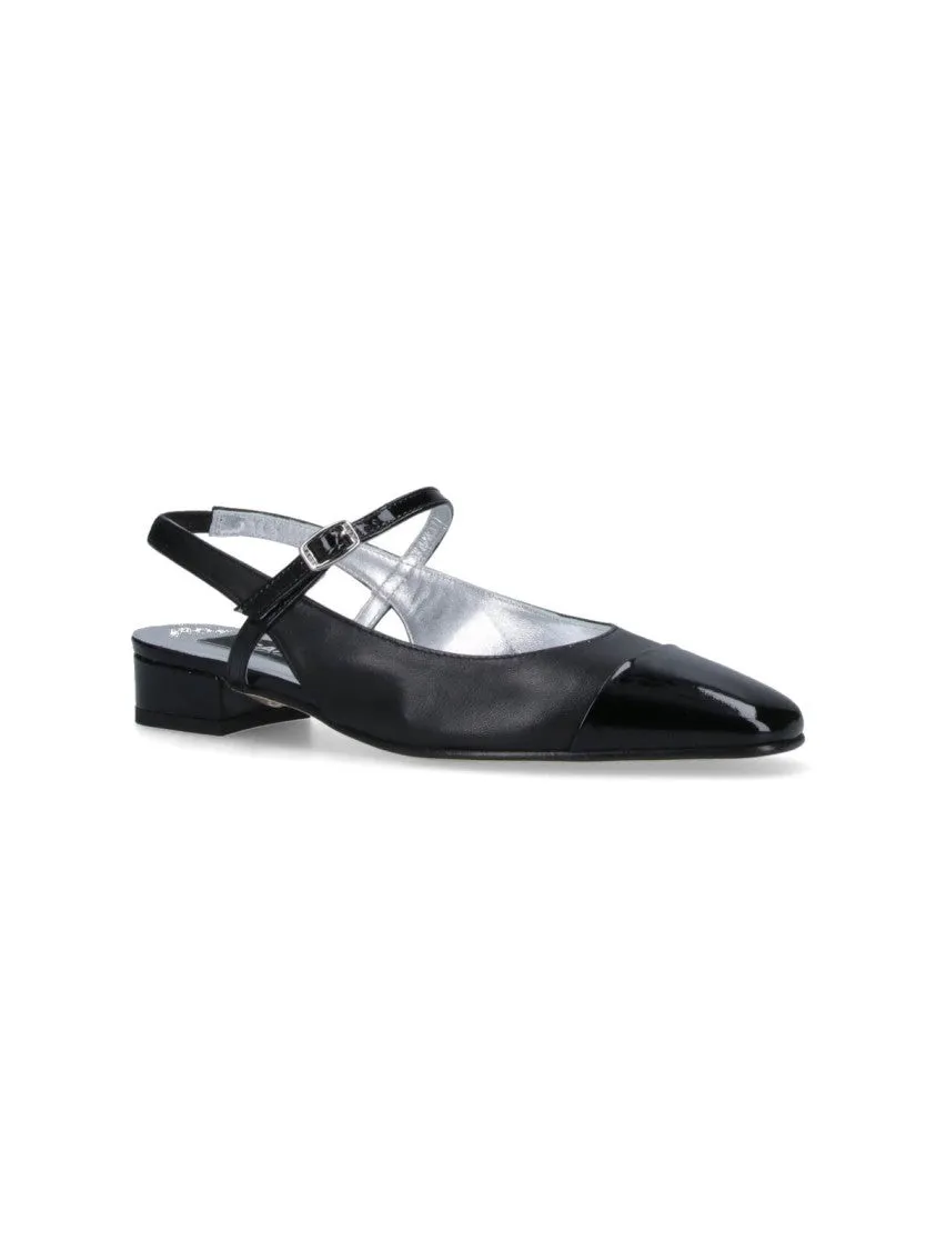 Oceano" Slingback Mules  Black