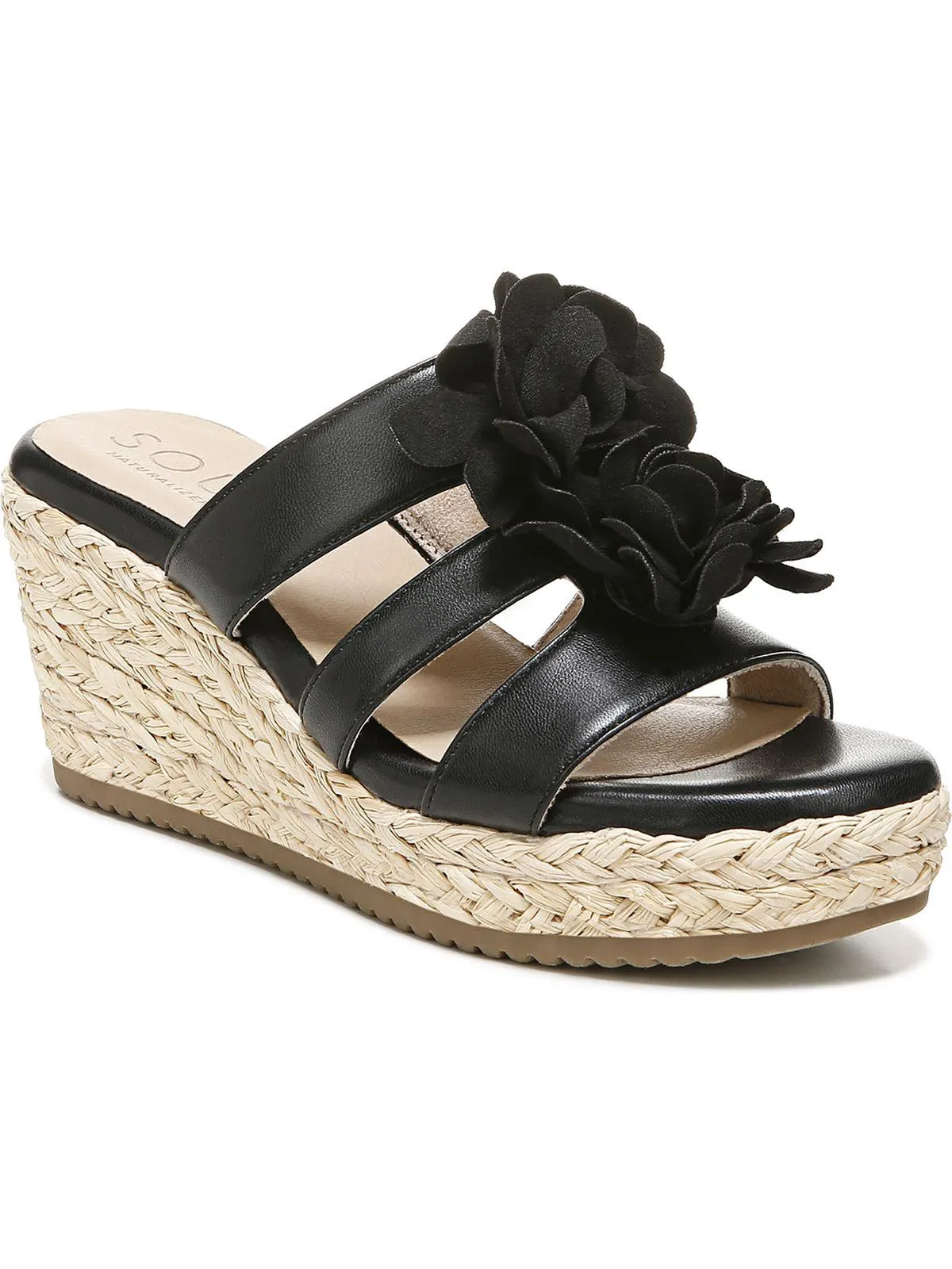 Oodles-Flwr Womens Slip On Wedge Sandals