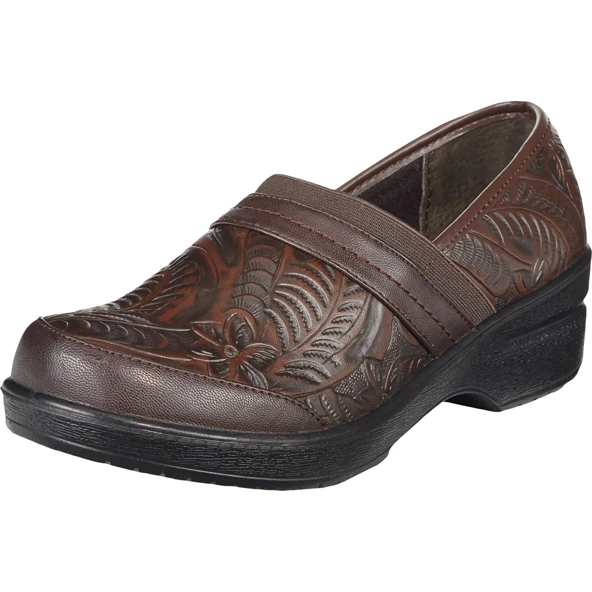 Origin Womens Leather Embossed Clogs
