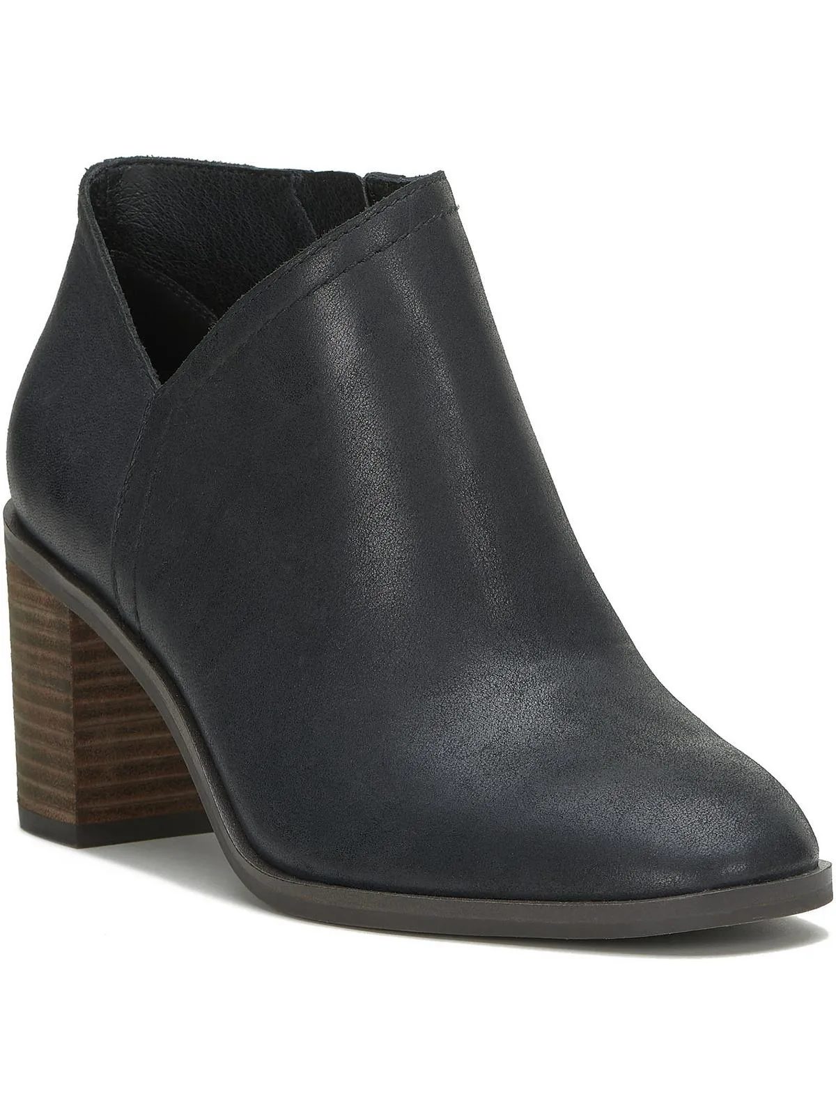 Panally Womens Leather Block Heel Mules