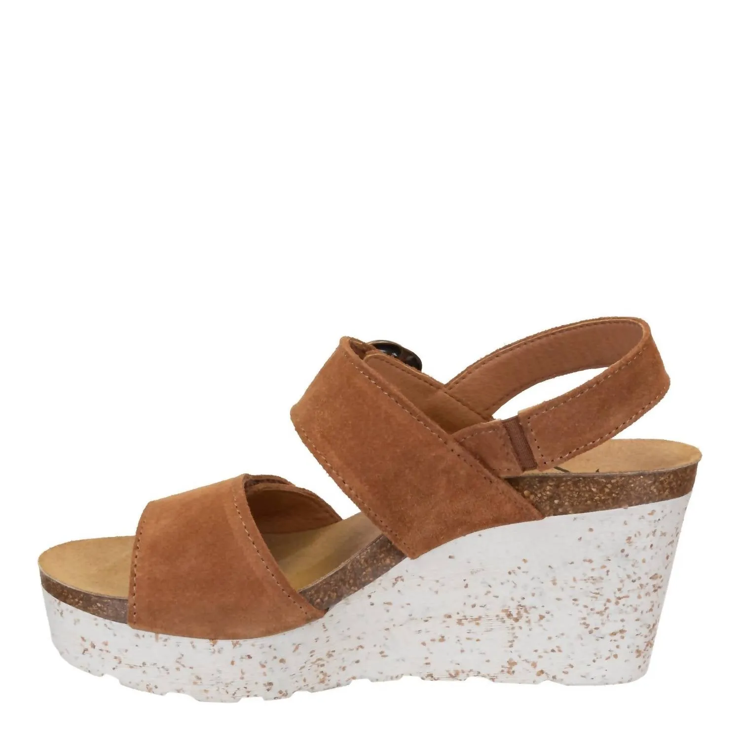 Peasant Wedge Sandal In Camel