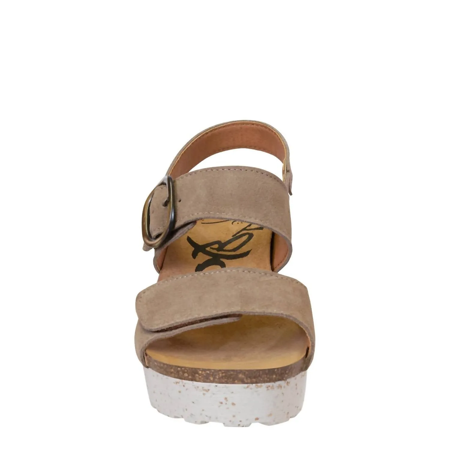 Peasant Wedge Sandal In Greige