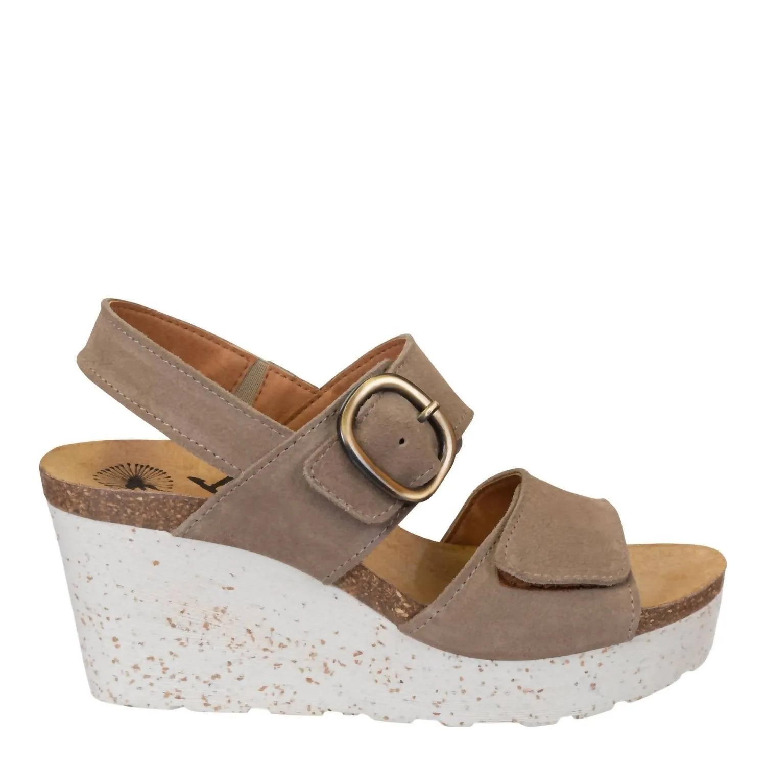 Peasant Wedge Sandal In Greige