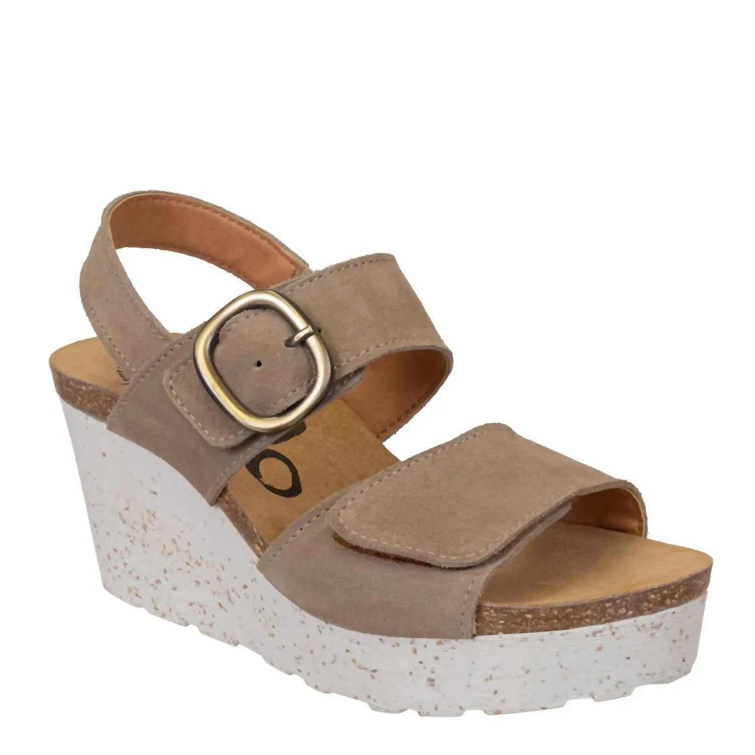 Peasant Wedge Sandal In Greige