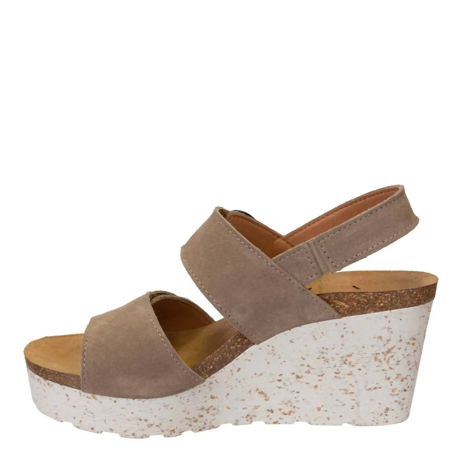 Peasant Wedge Sandal In Greige