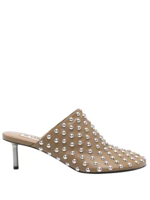 Pointed Toe Mule With Metallic Studs