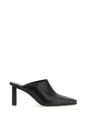 Pointed Toe Mules In Smooth Leather