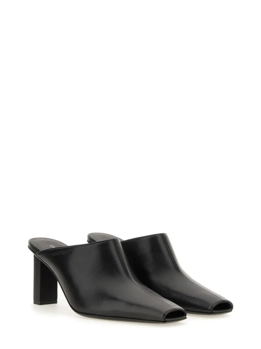 Pointed Toe Mules In Smooth Leather
