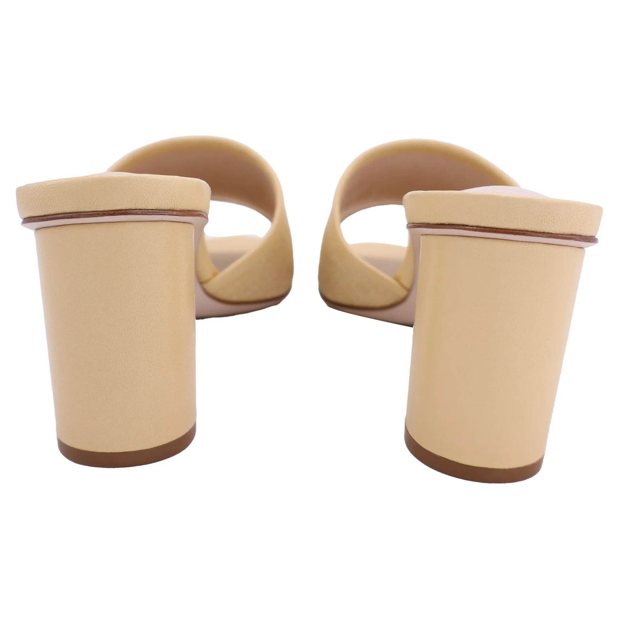 Porte & Paire Leather-Trimmed Mules in Beige Raffia