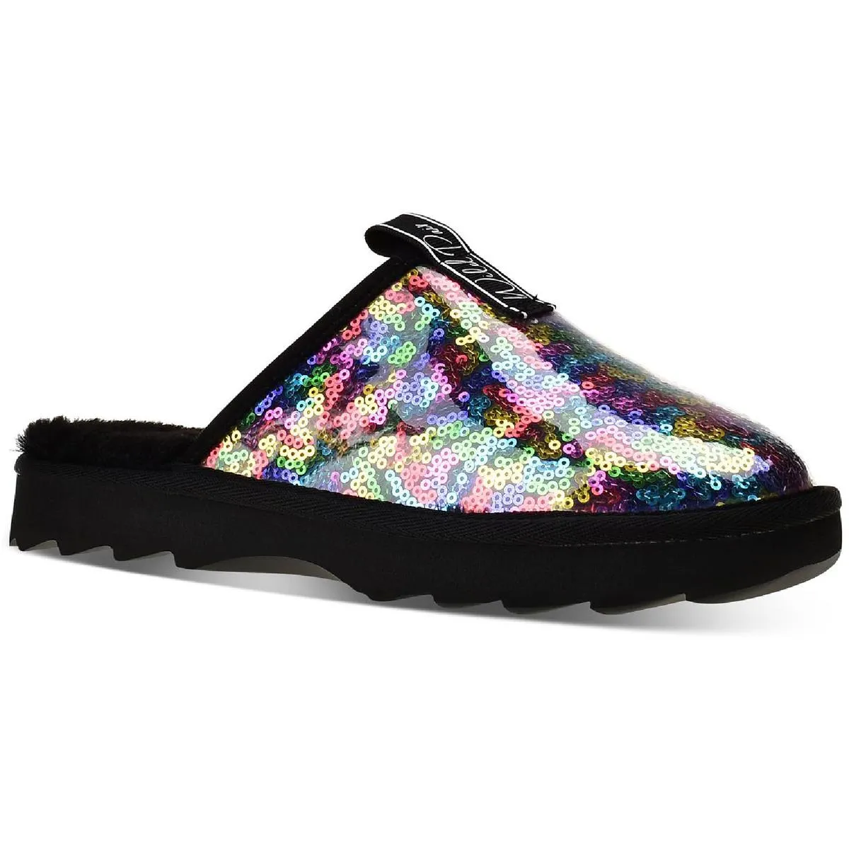 Portiaa Womens Faux Fur Slip On Slide Slippers