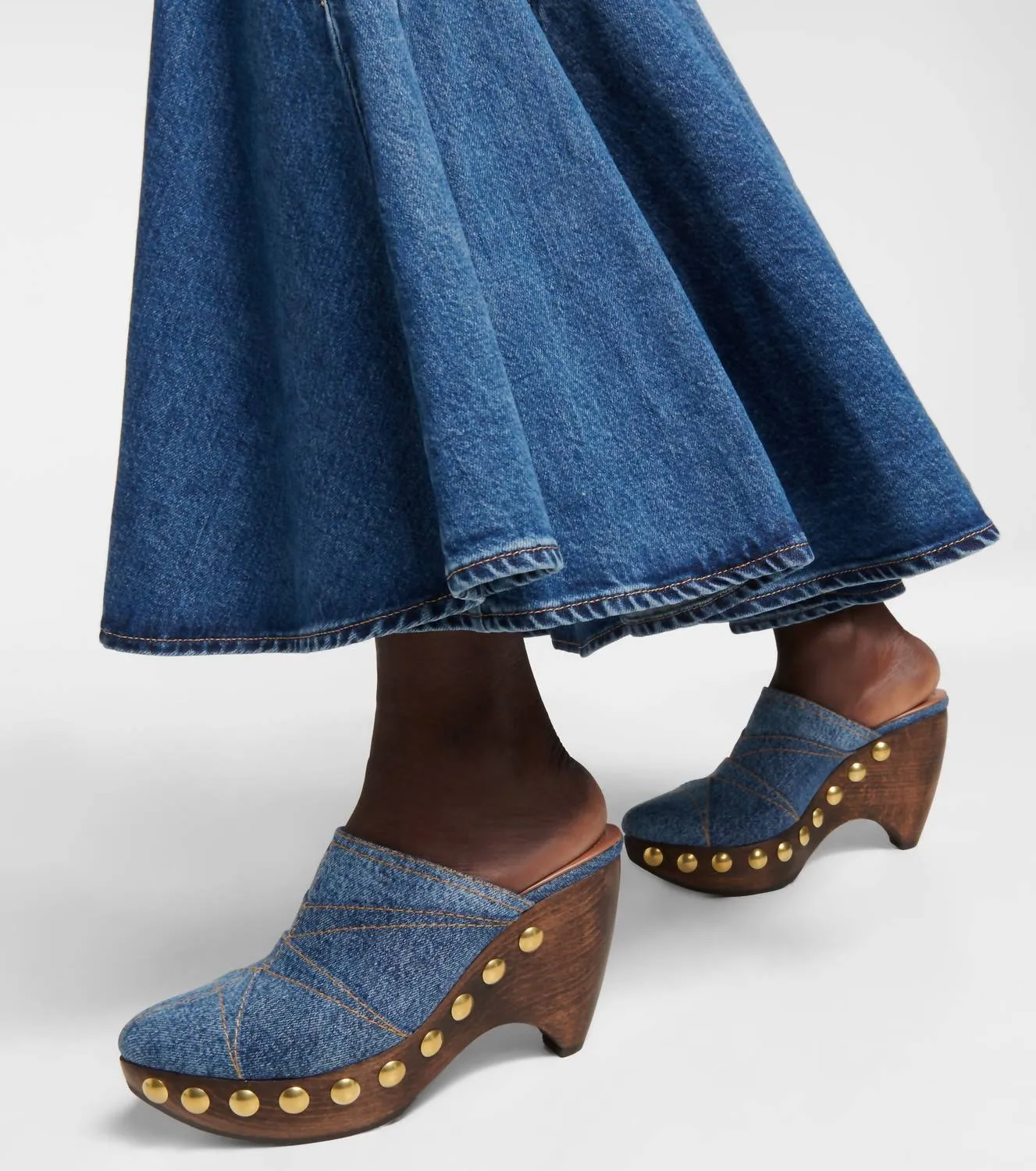 Preloved Women's Le Sabot Denim Mules In Blue