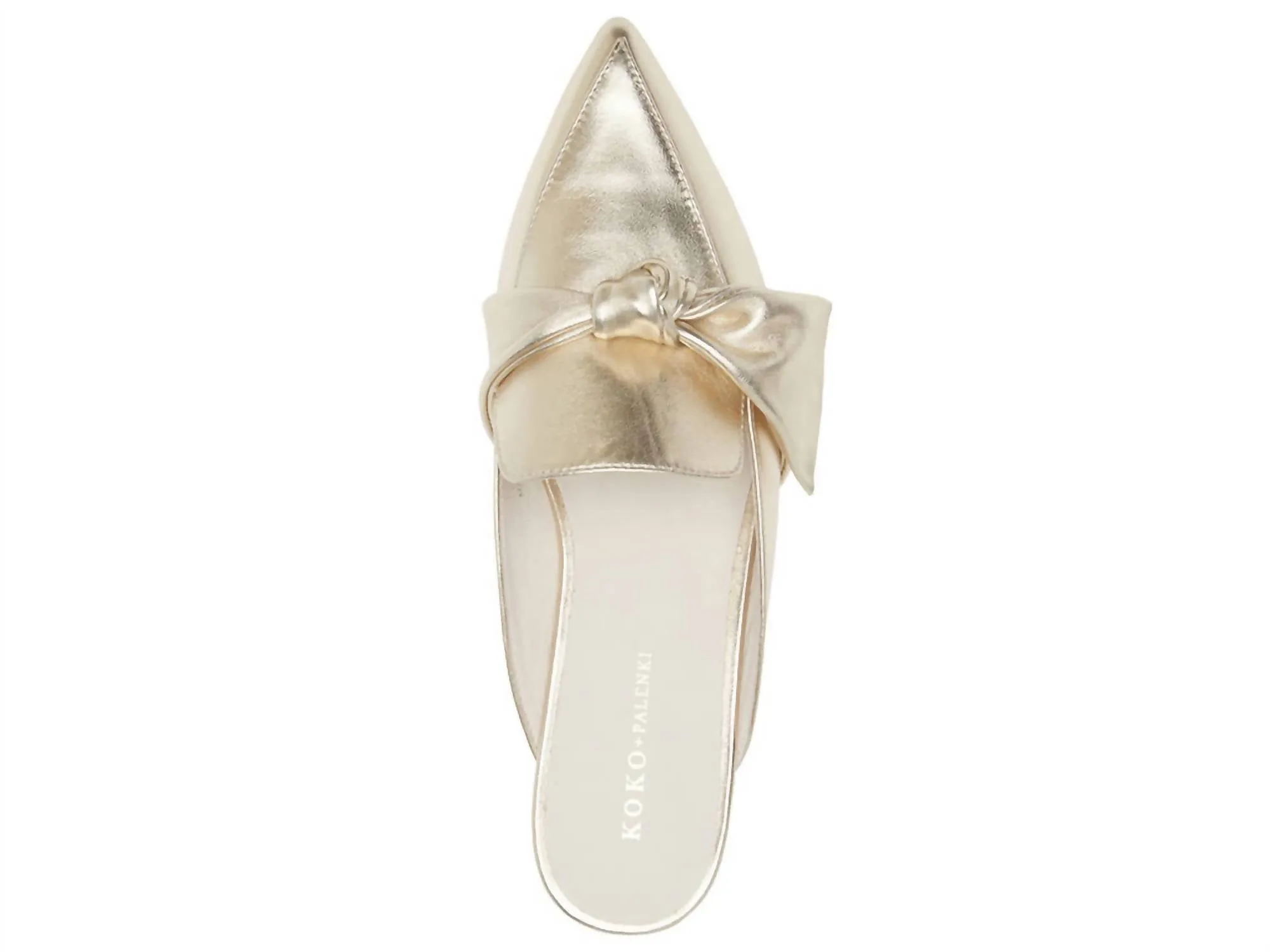 Quantum Pointed Toe Mule In Gold