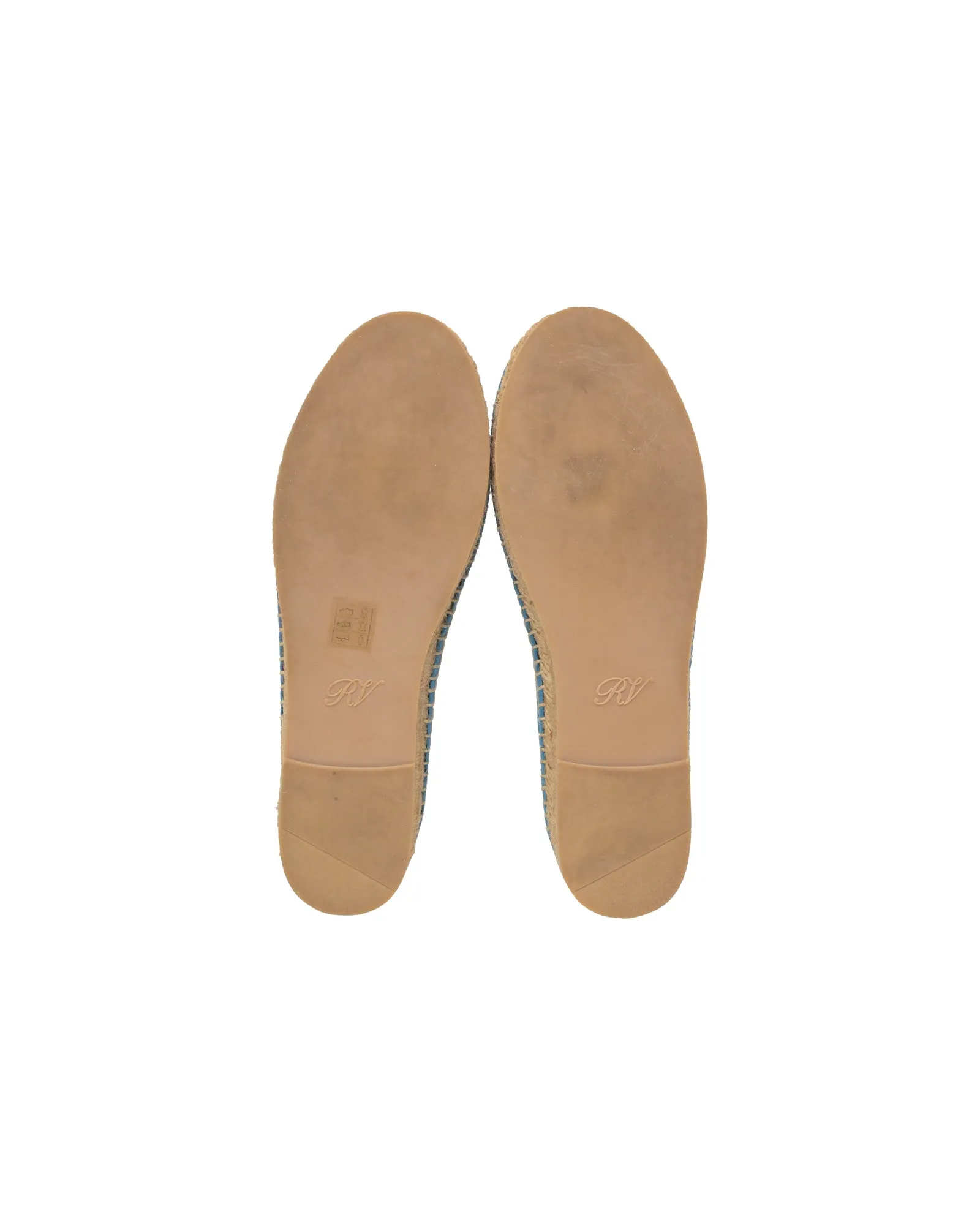 Roger Vivier Ankle Strap Espadrilles in Blue Suede