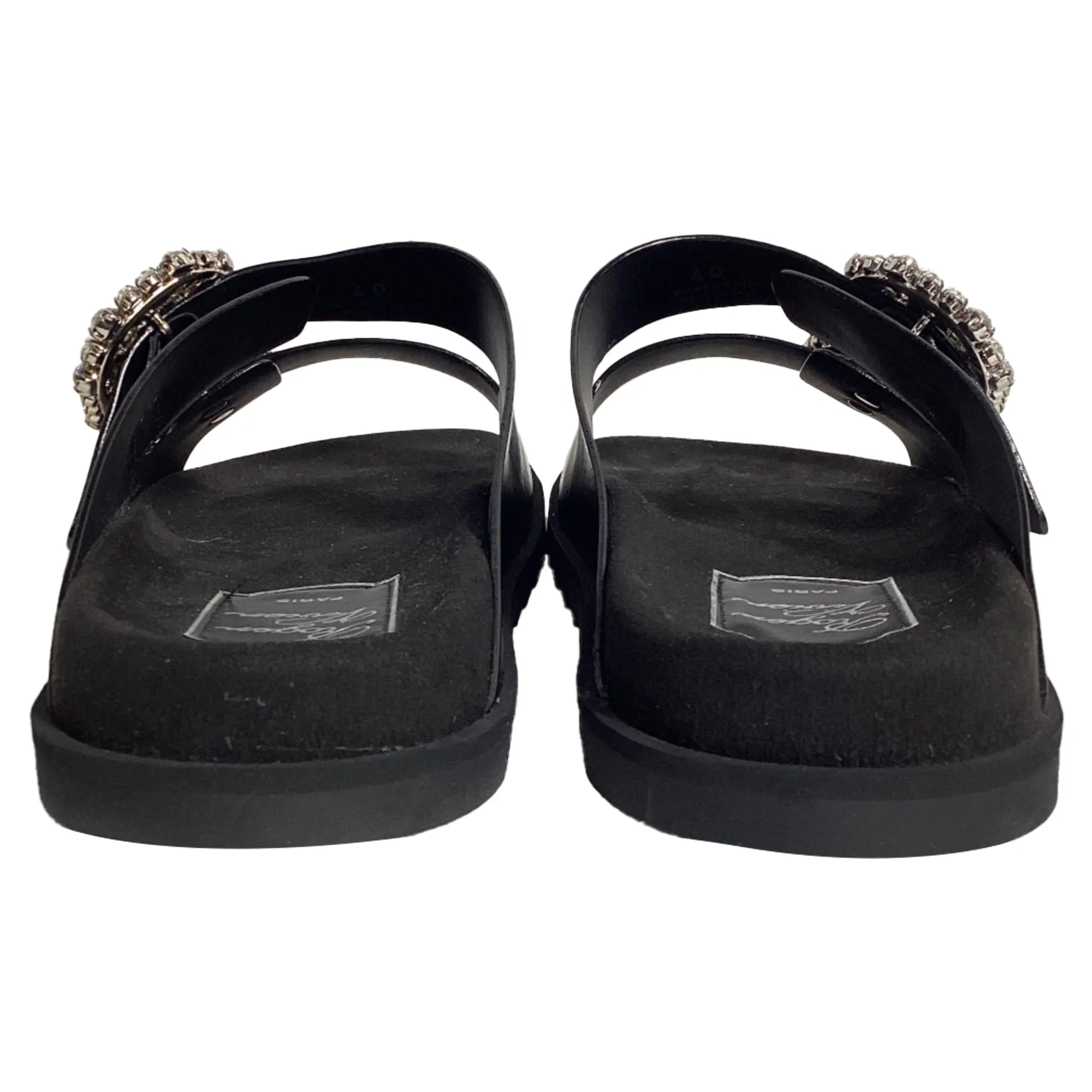 Roger Vivier Slidy Viv' Mules in Black Leather