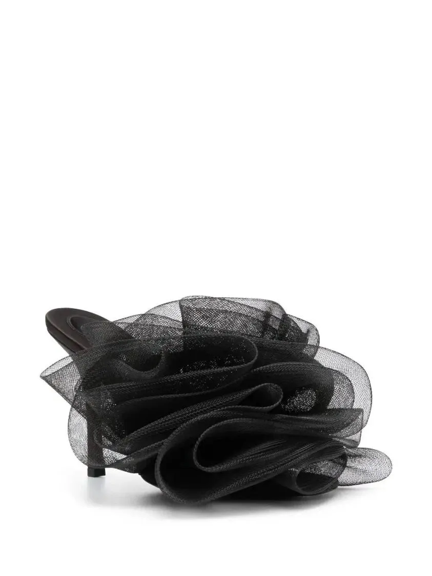 Ruched Tulle Mules