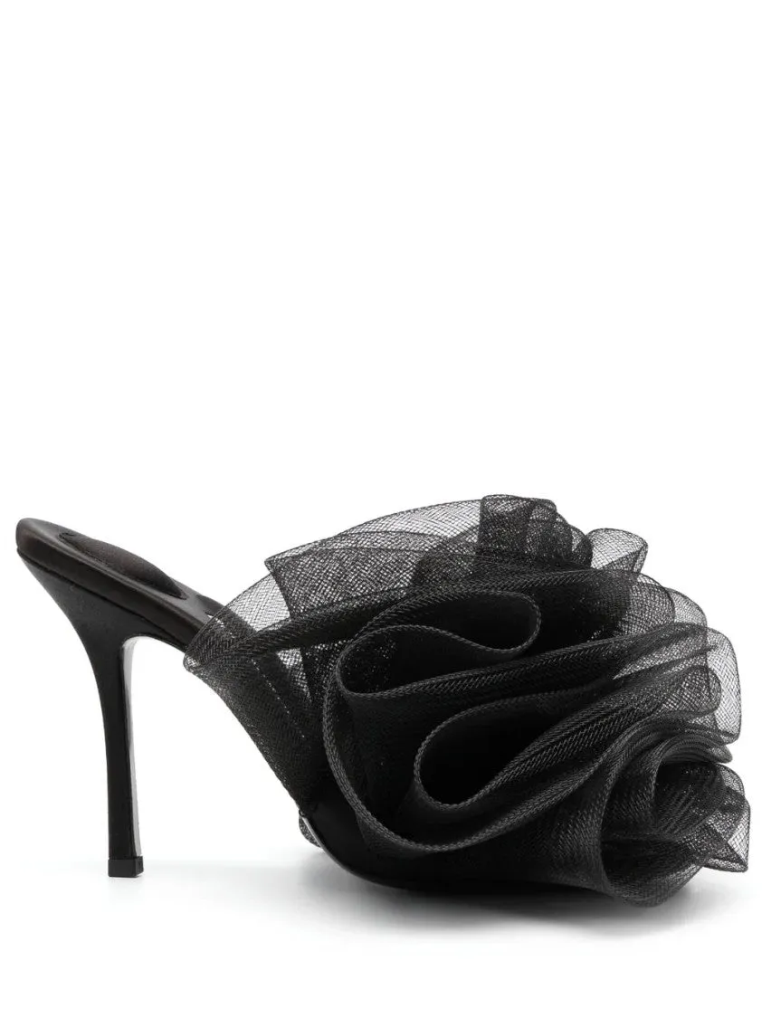 Ruched Tulle Mules