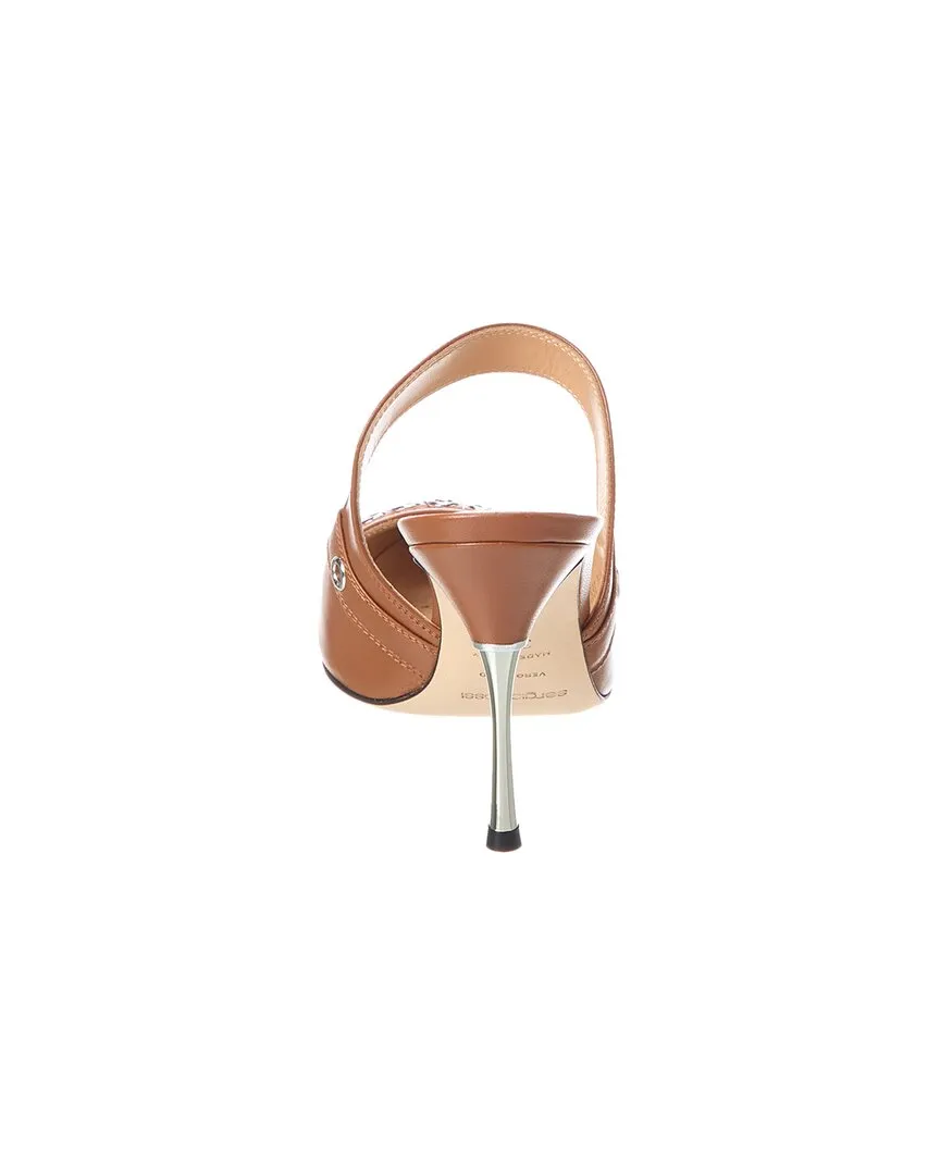 Sergio Rossi Ankle Strap Leather Mule