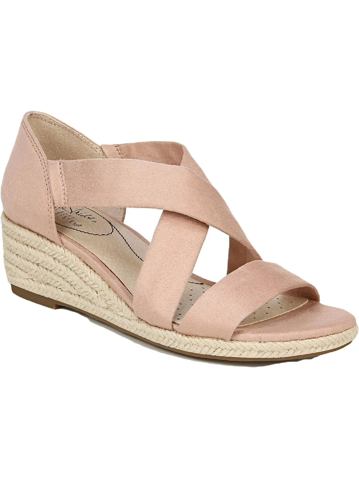 Siesta Womens Cushioned Footbed Slip On Wedge Sandals