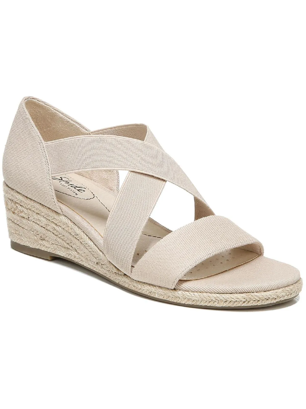 Siesta Womens Cushioned Footbed Slip On Wedge Sandals