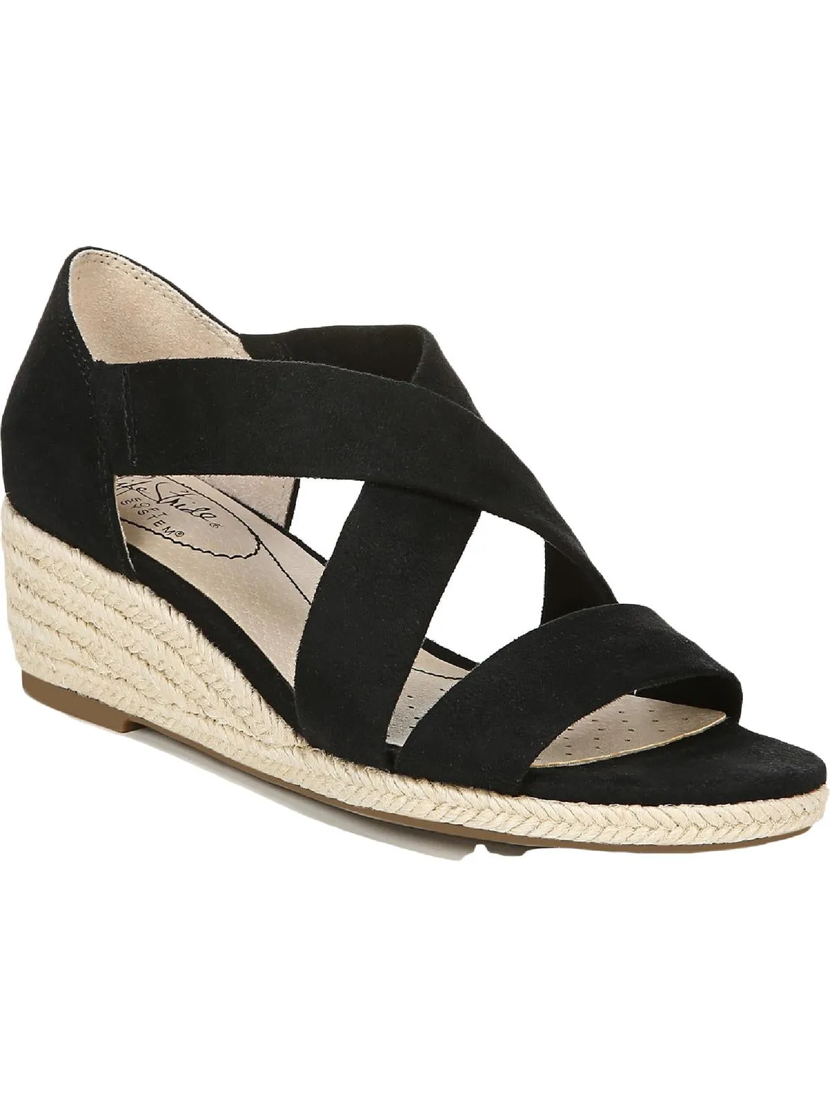 Siesta Womens Cushioned Footbed Slip On Wedge Sandals