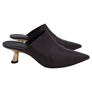 Simon Miller Kicker Low-Heel Mules In Brown Leather