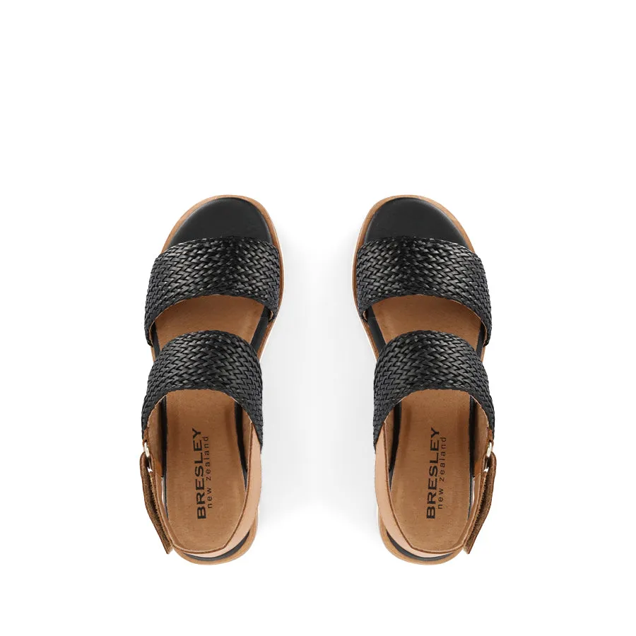 SIRENA - BLACK/TAN WEAVE LEATHER