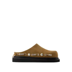 Slip-On Sandals With Calfskin Upper