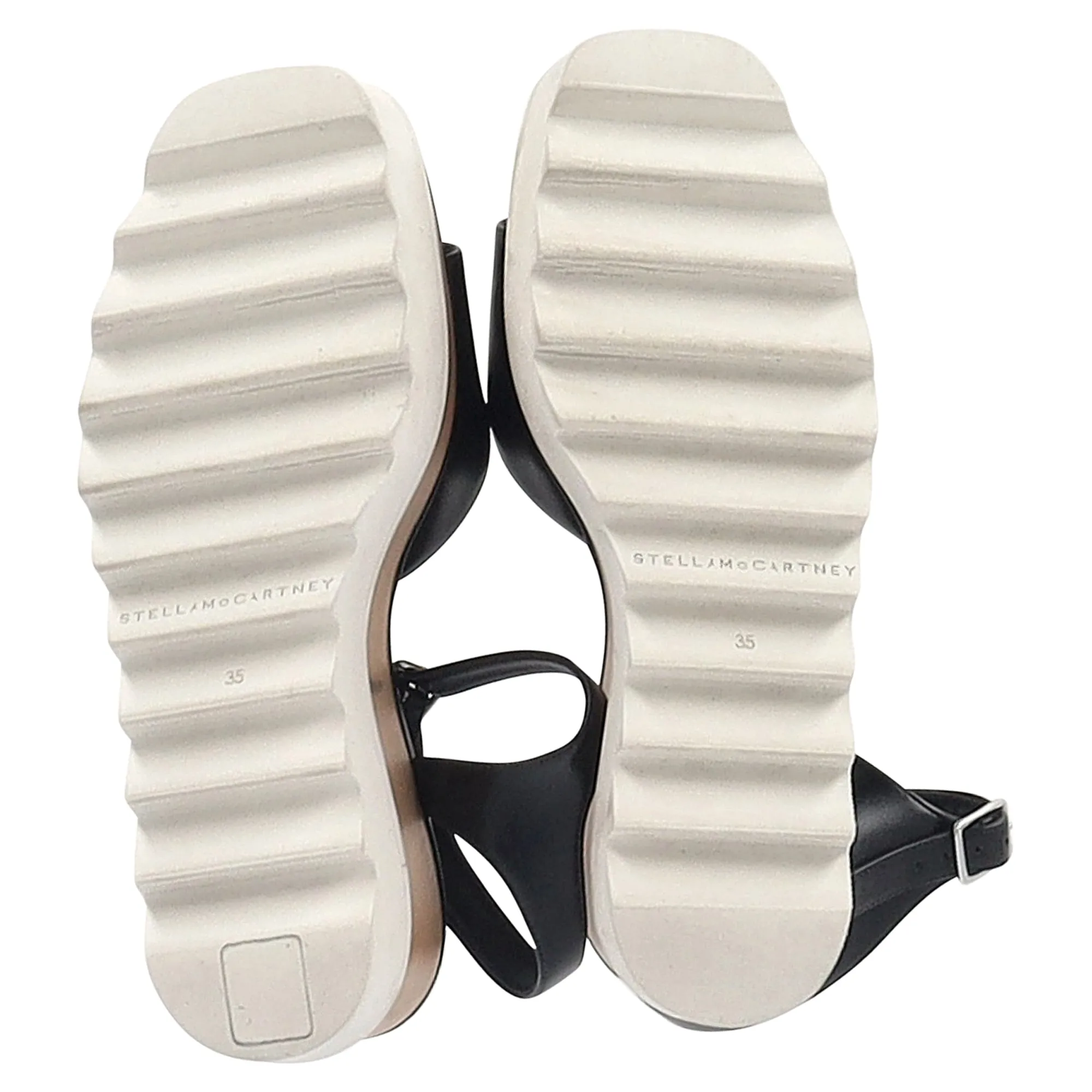 Stella McCartney Elyse Platform Sandals in Black Faux Leather